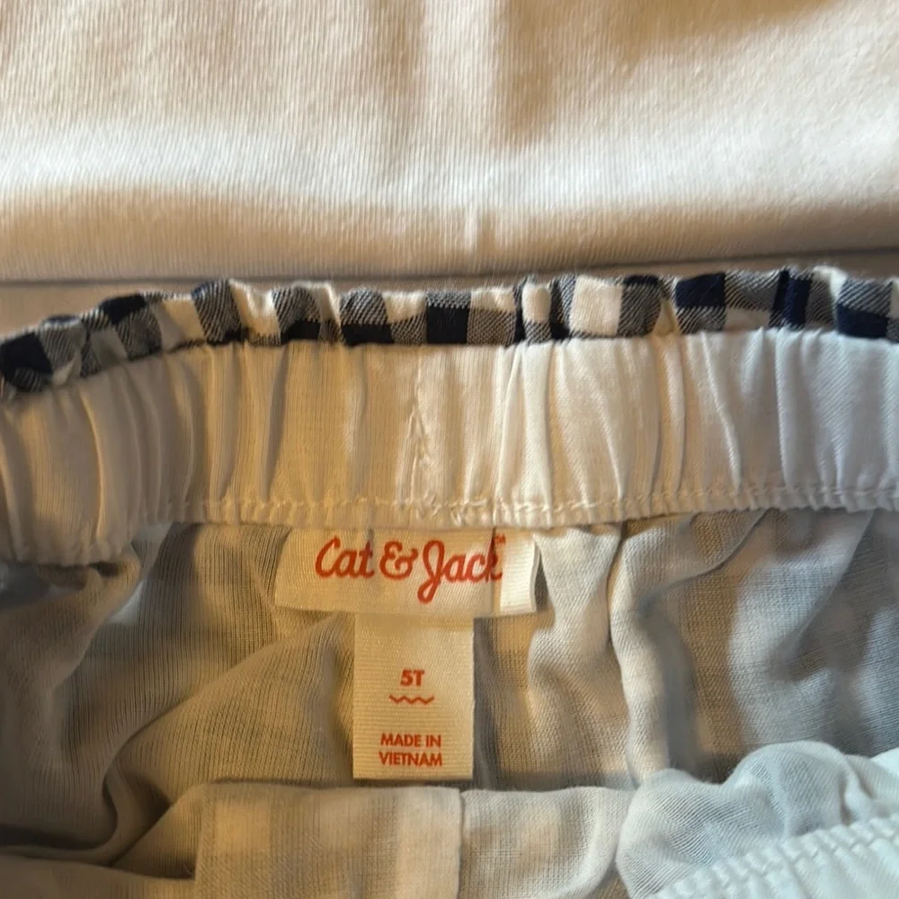 Cat & Jack White and Blue Gingham Kids Matching Set
